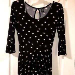 Black heart casual dress